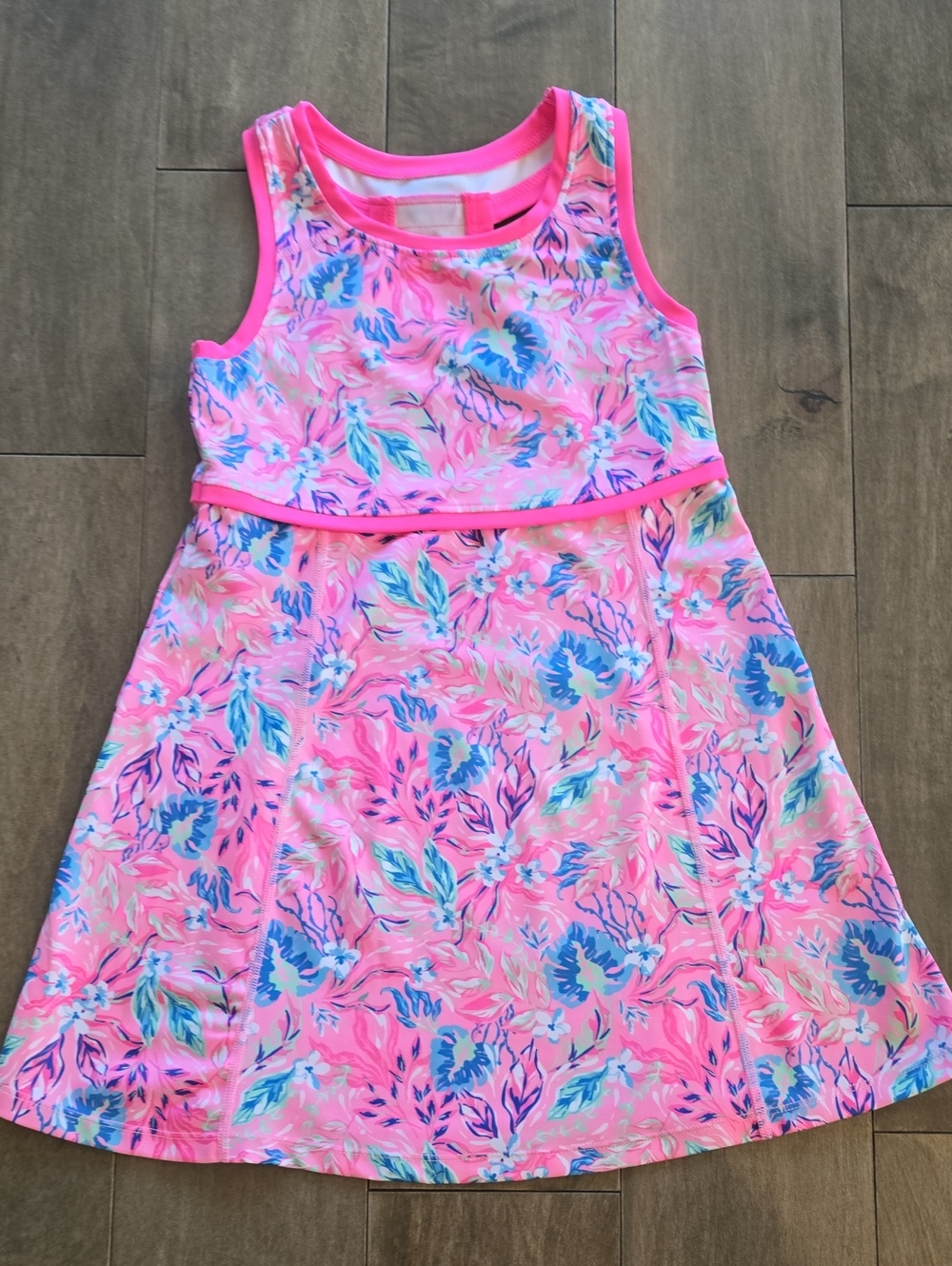Tommy Bahama Pink Floral Tank Dress with Blue & Teal Accents